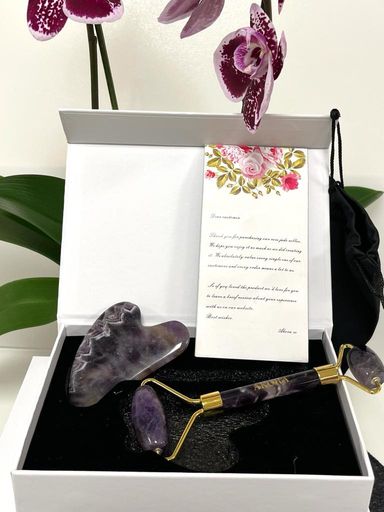 Akora-Natural Jade Massager Set-Purple