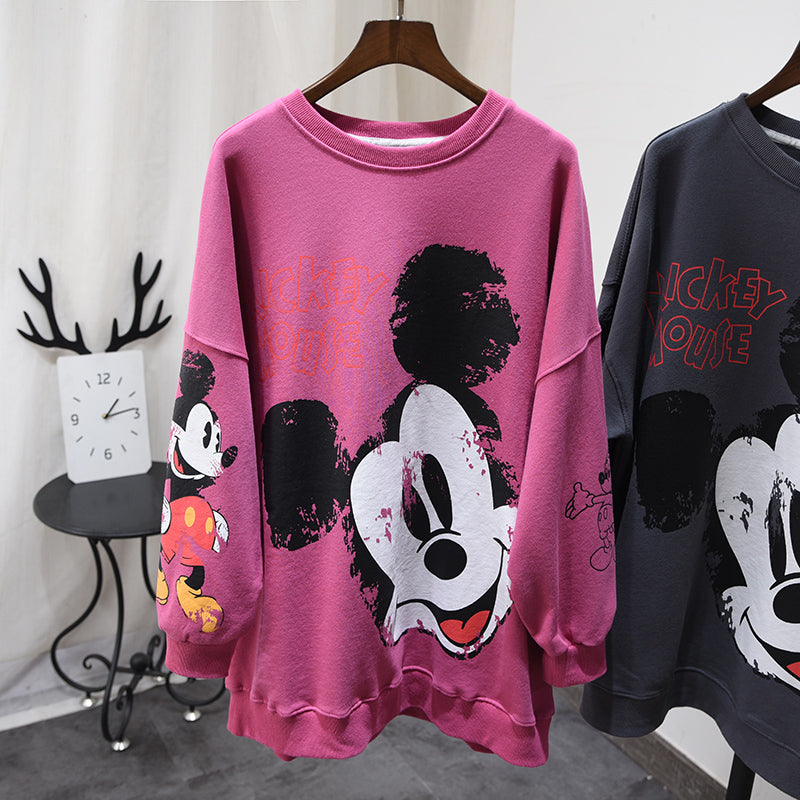 Women's oversized cartoon printed sweatshirts