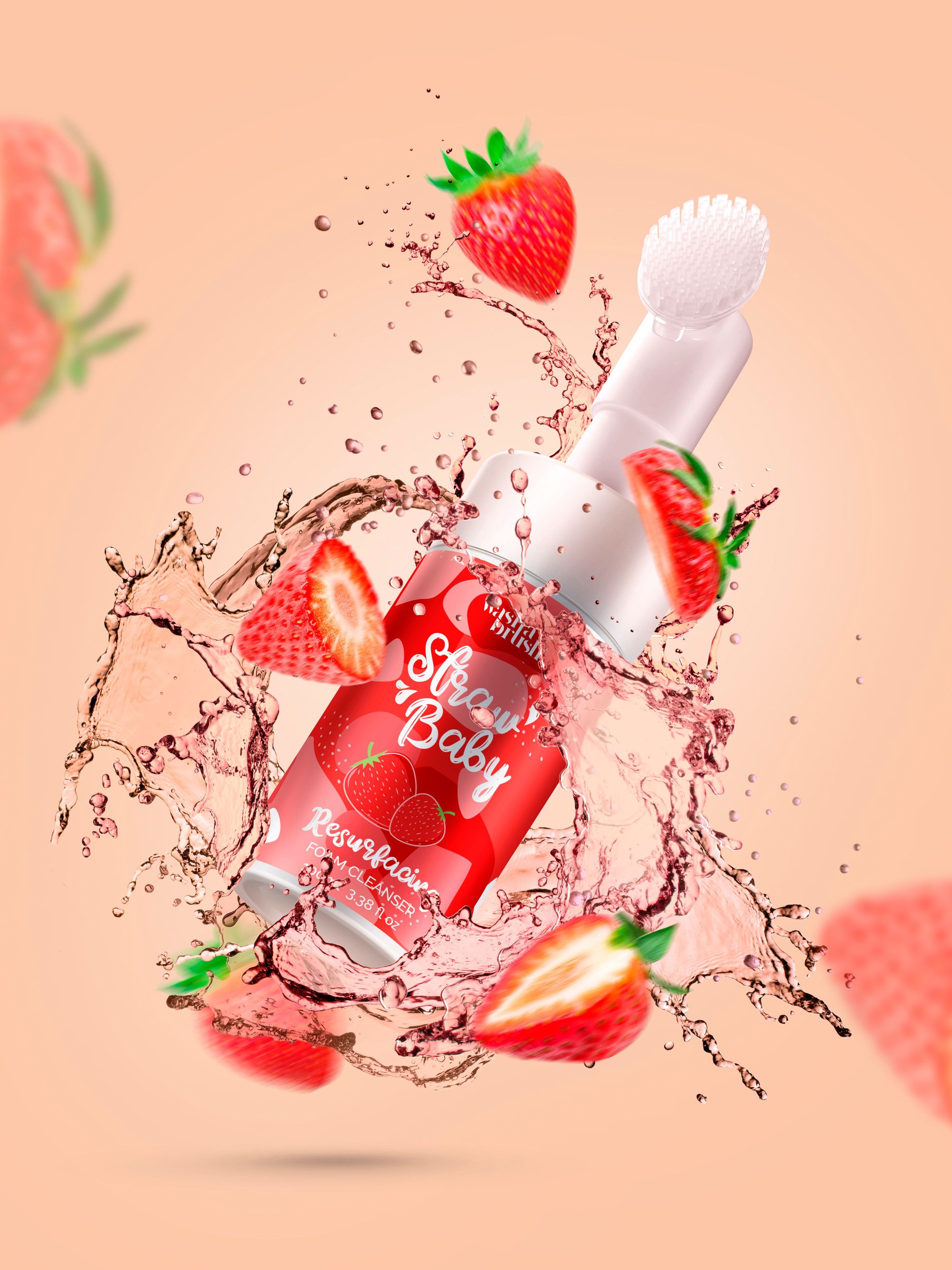 WASHABRUSH FOAM CLEANSER - STRAWBERRY